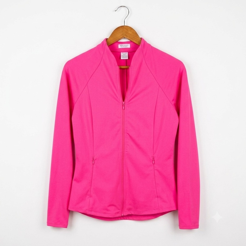 Sigrid Olsen Pickleball & Tennis Hot Pink Full‎ Zip Jacket Womens with Pockets